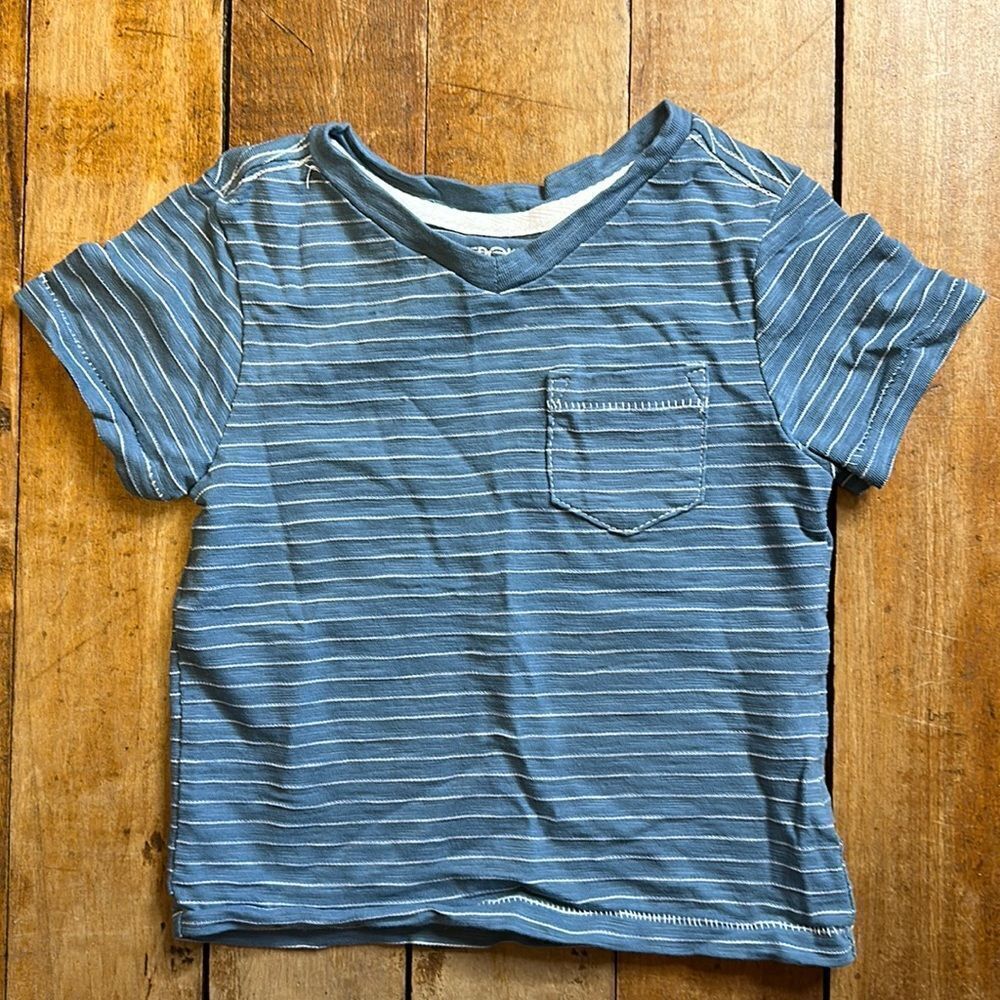 Cherokee Shirt size 12 months Blue and White stripe Short Sleeve Summer Boy